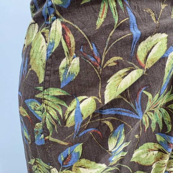 Liz Claiborne Hawaiian Linen Vintage‎ Maxi Skirt Tie Closure Womens Size M Brown - Picture 4 of 7